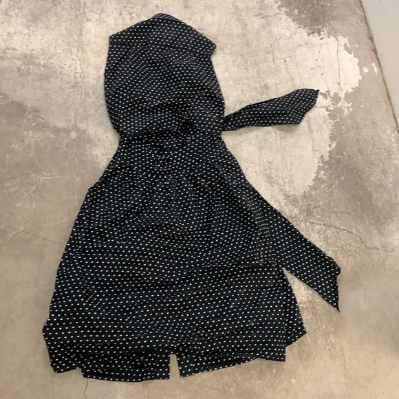 Club Monaco Black polka dot and White Pleated Midi Dress - Picture 4 of 6